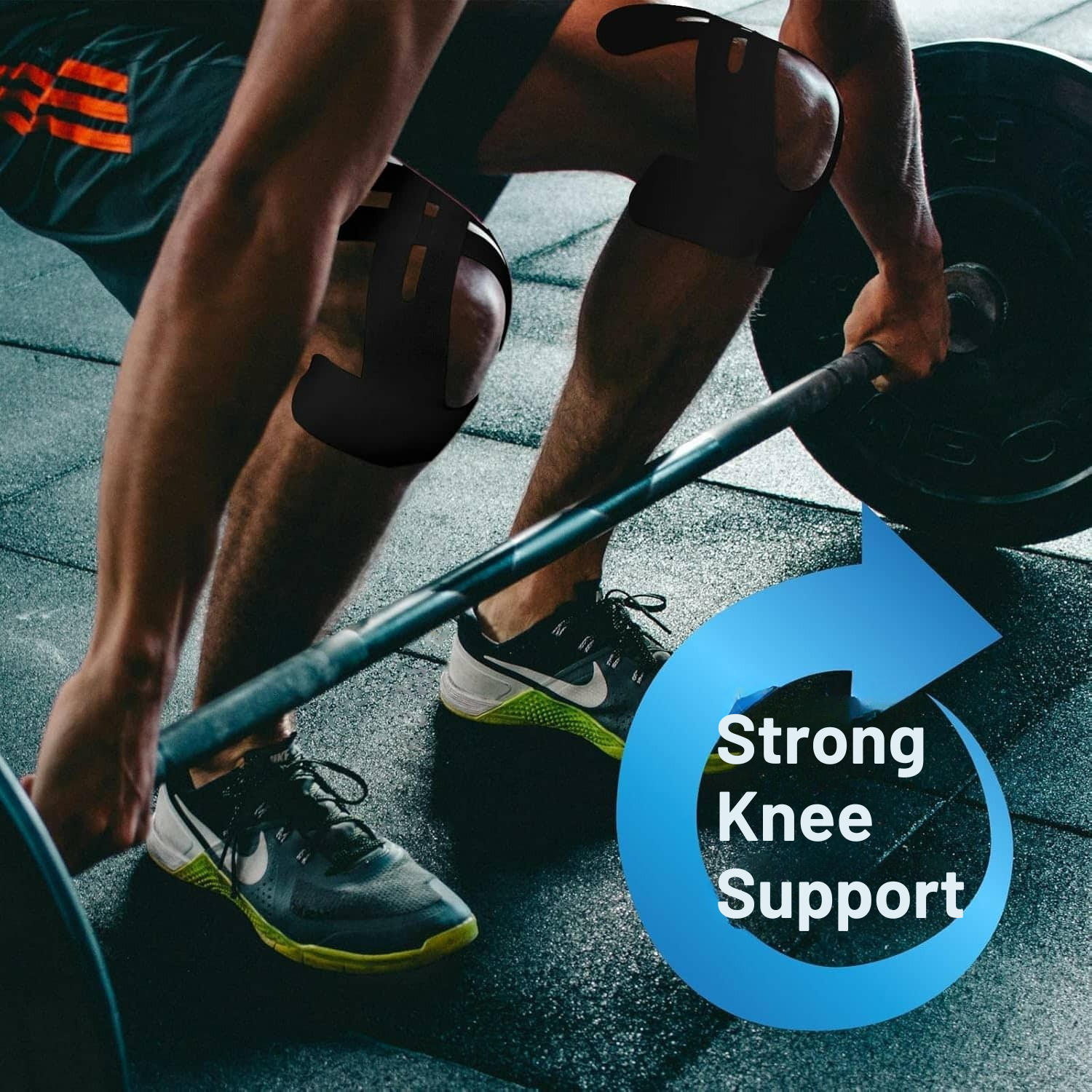 Kniebandage mit Vorgeschnittenem Kinesio Tape, Elastisch und Atmungsaktiv für Sport 2