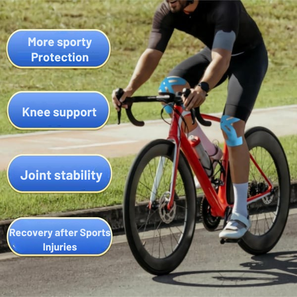 Kniebandage mit Vorgeschnittenem Kinesio Tape, Elastisch und Atmungsaktiv für Sport 5