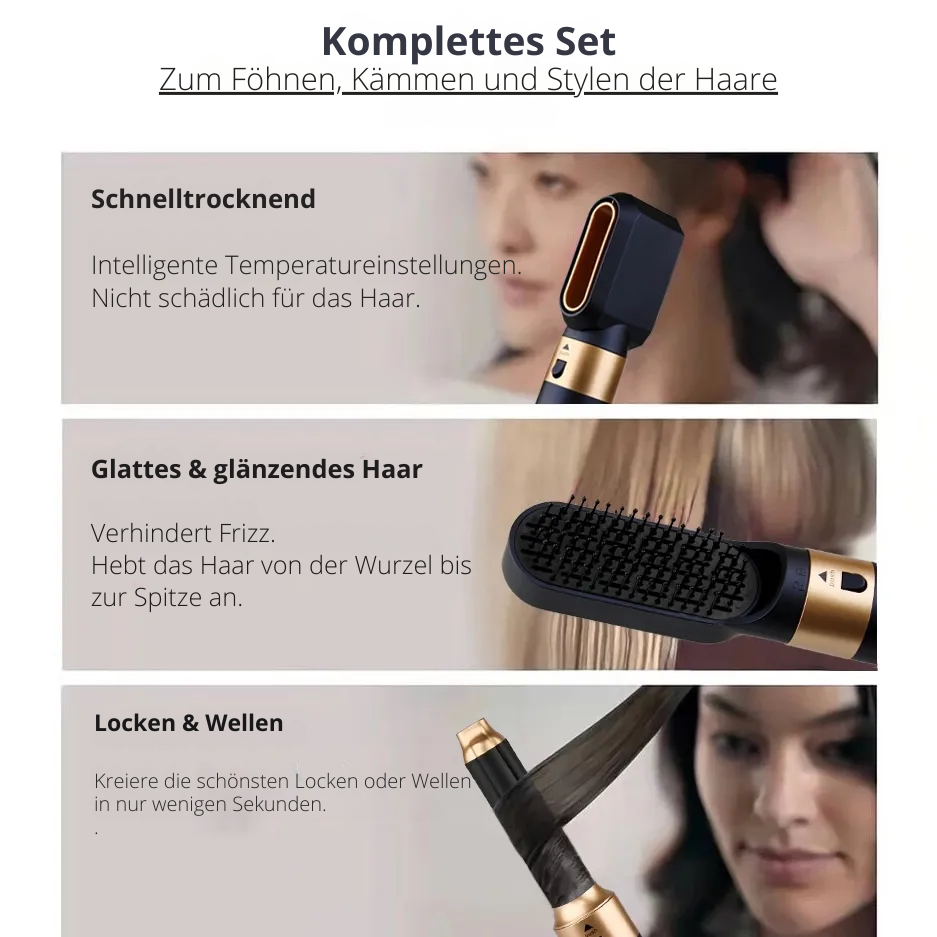 Hårstyler 5-i-1 | Kraftfulde 1000W | Ion-teknologi