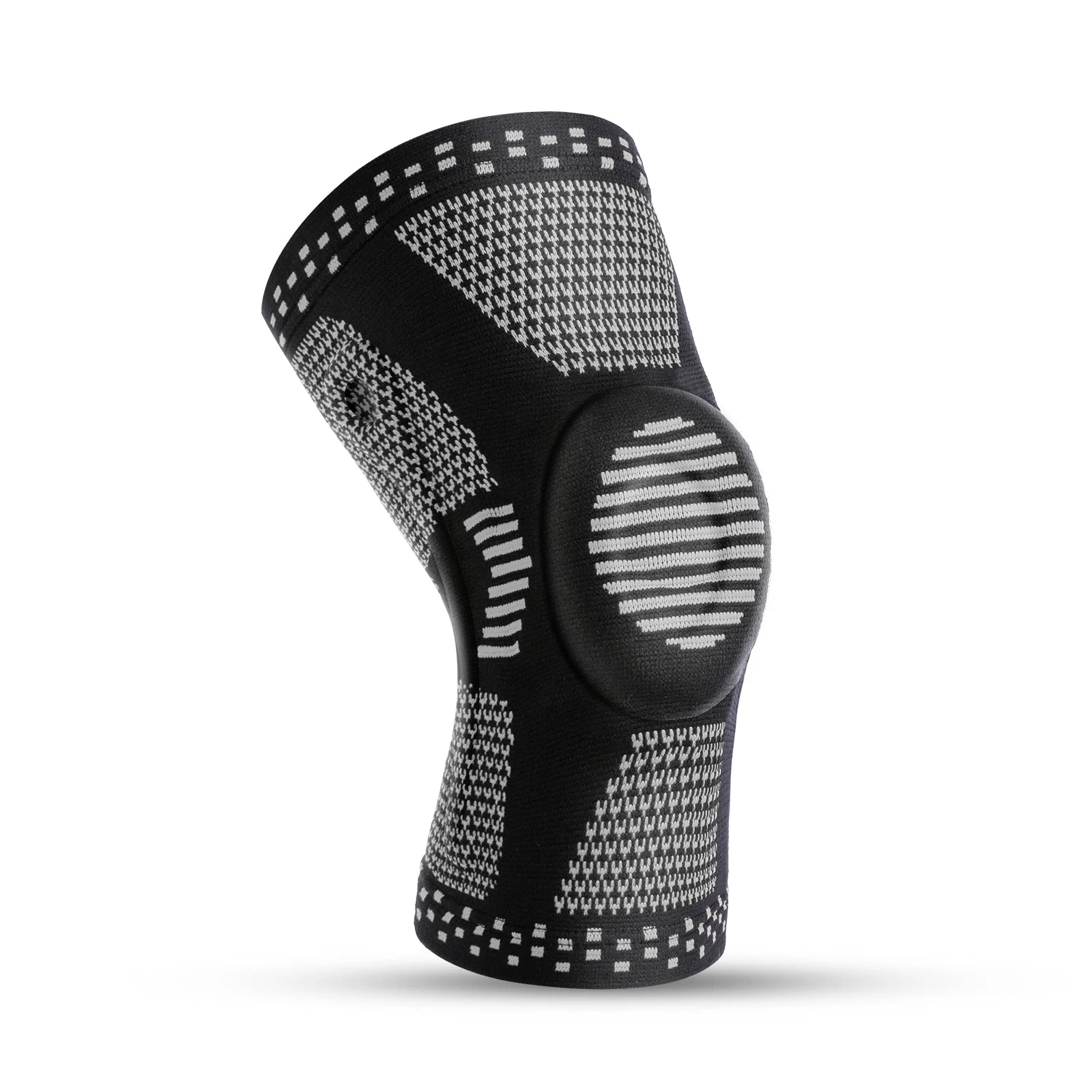 Kompressions-Kniemanschette aus Silikon für Sport, Fitness und Rehabilitation, Schwarz 10