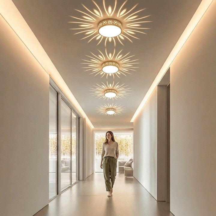 LED Kristall-Deckenleuchte — Strahlen-Lichtmuster, Warmweiß & Kaltweiß 2