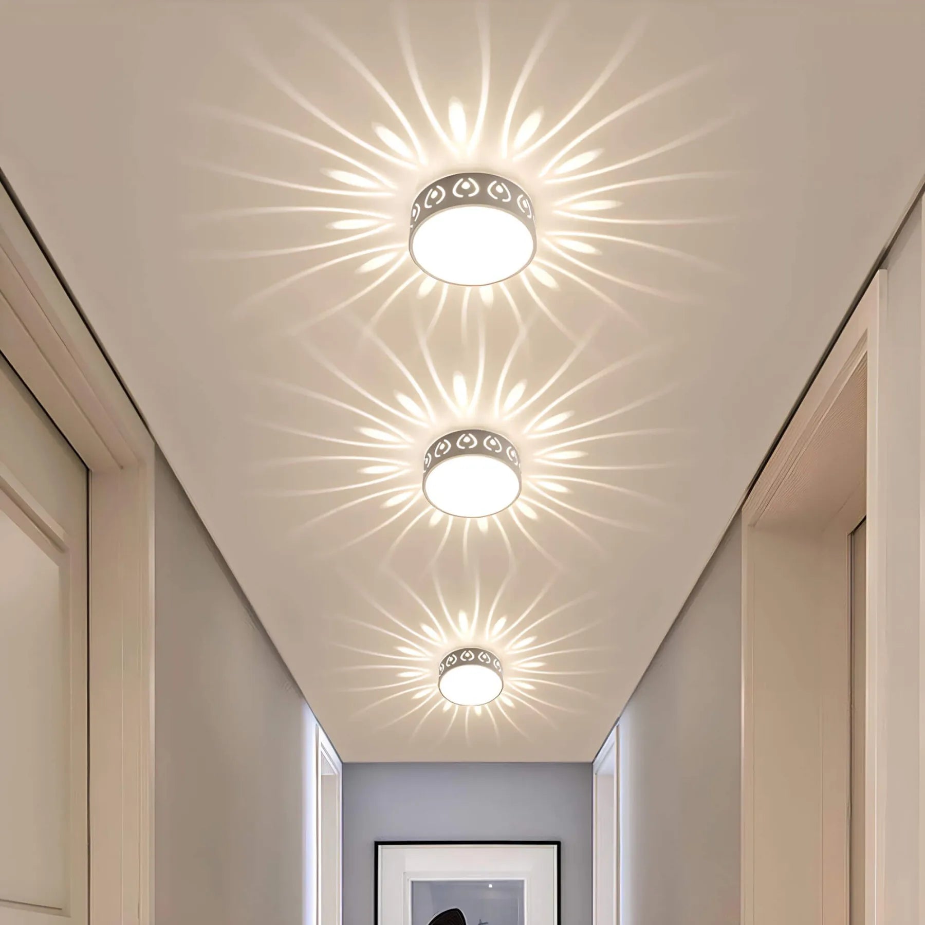 LED Kristall-Deckenleuchte — Strahlen-Lichtmuster, Warmweiß & Kaltweiß 4