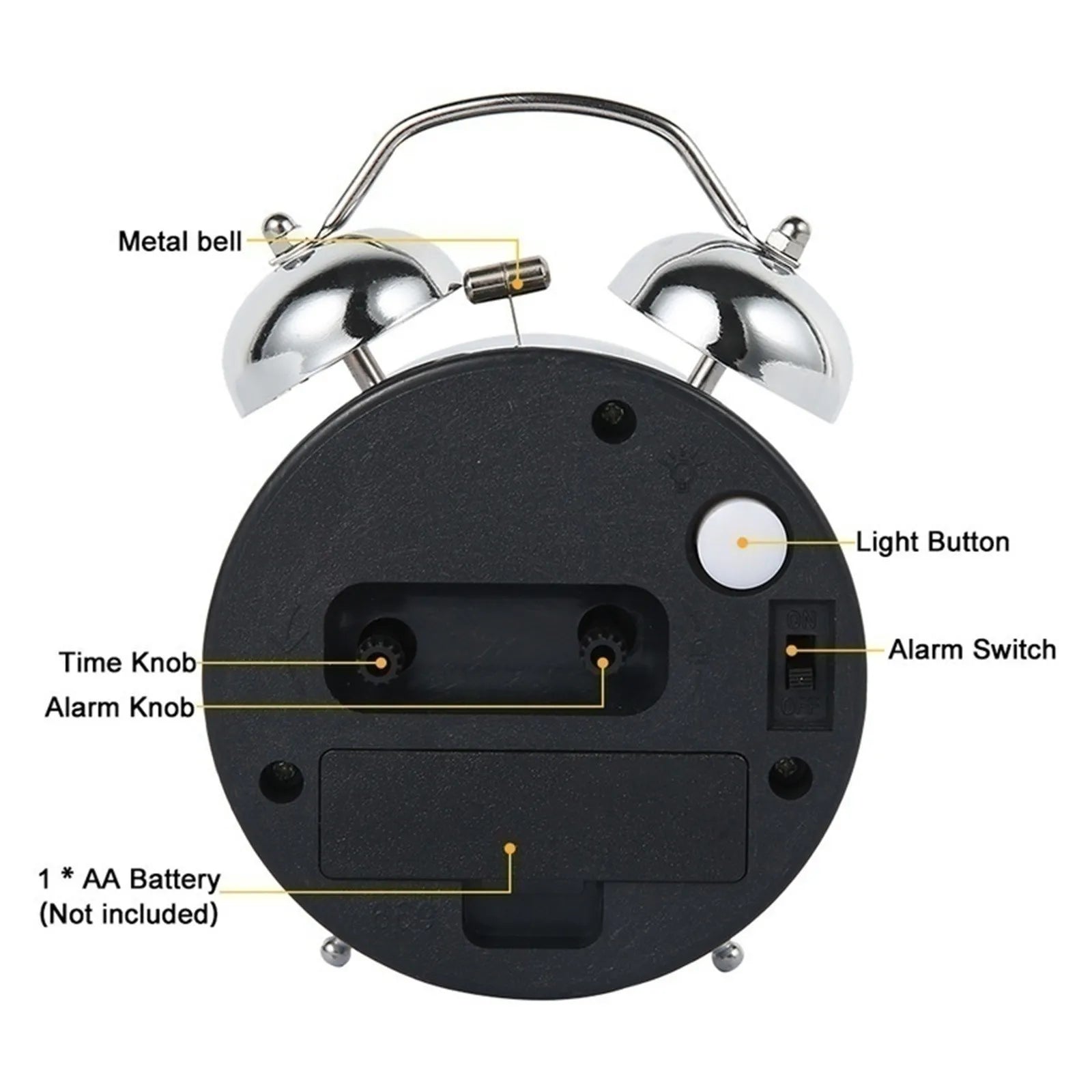 LOUDLUX – Extra lauter Retro-Doppelglockenwecker für Tiefschläfer 4
