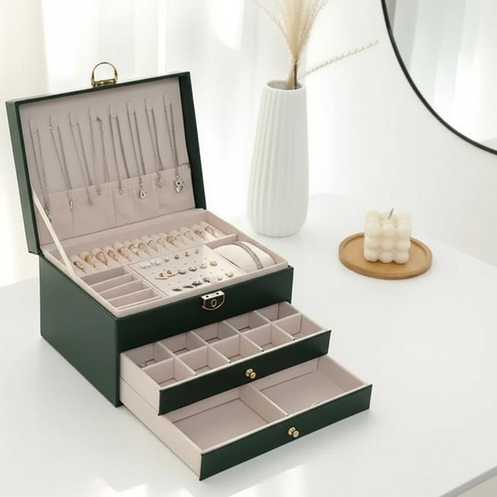 LUXE JEWEL – Elegante Schmuckschatulle aus Leder zur stilvollen Aufbewahrung 3