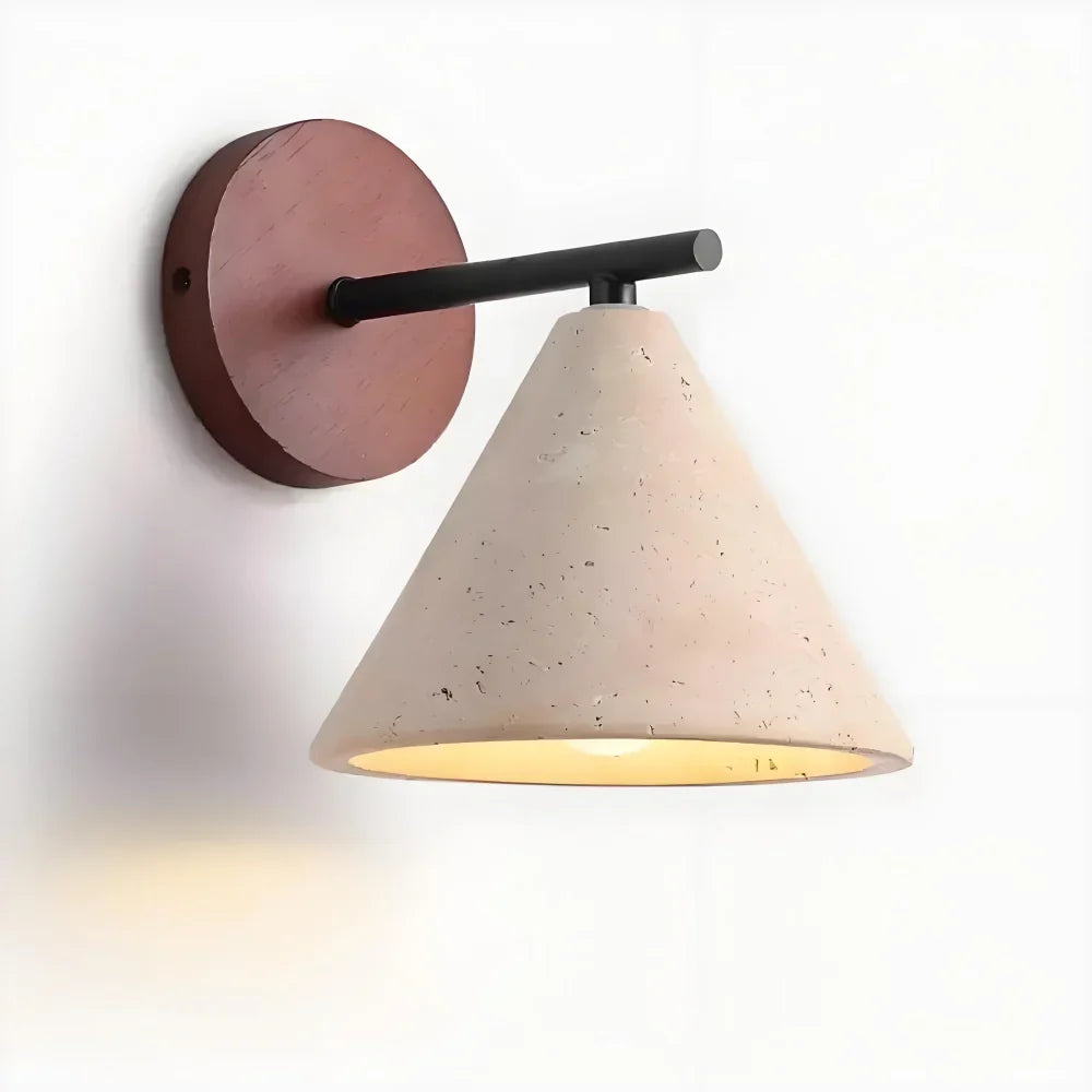 Lachlan Minimalist Travertine Cone Wall Sconce 0