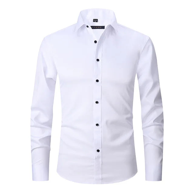 Nepokrčiteľná elastická slim-fit košeľa - Bolendo Mark