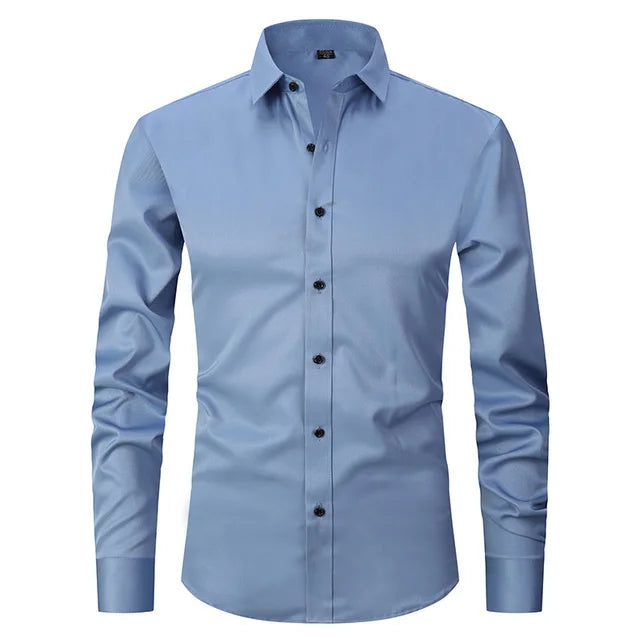 Nepokrčiteľná elastická slim-fit košeľa - Bolendo Mark