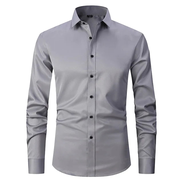 Nepokrčiteľná elastická slim-fit košeľa - Bolendo Mark