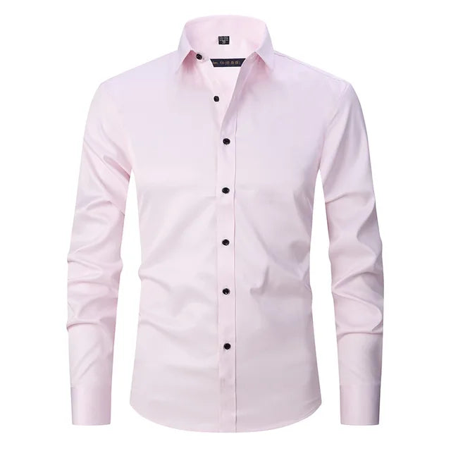Nepokrčiteľná elastická slim-fit košeľa - Bolendo Mark