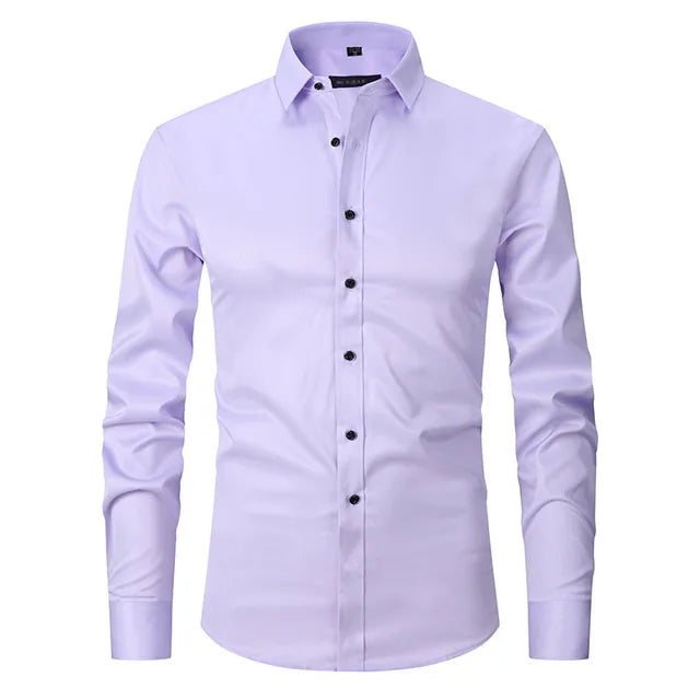 Nepokrčiteľná elastická slim-fit košeľa - Bolendo Mark