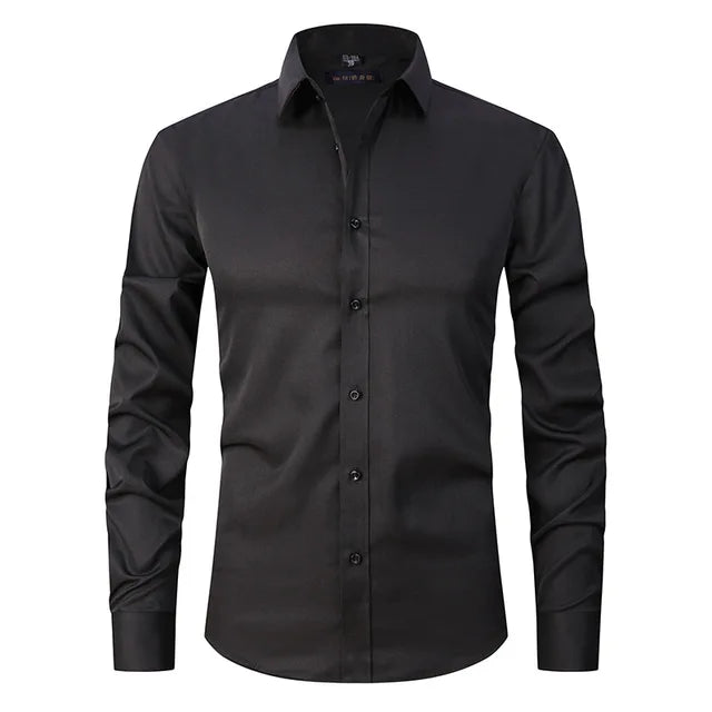 Nepokrčiteľná elastická slim-fit košeľa - Bolendo Mark