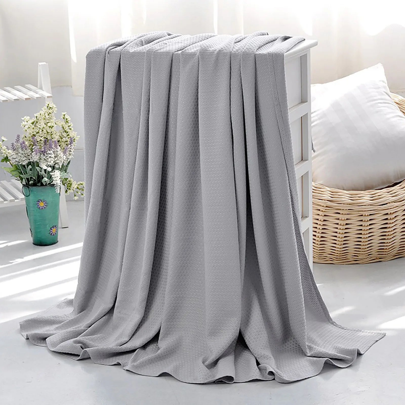 Leichte Sommerdecke aus Bambusfaser, atmungsaktiv und kühlend, 200 x 150 cm, beige 6