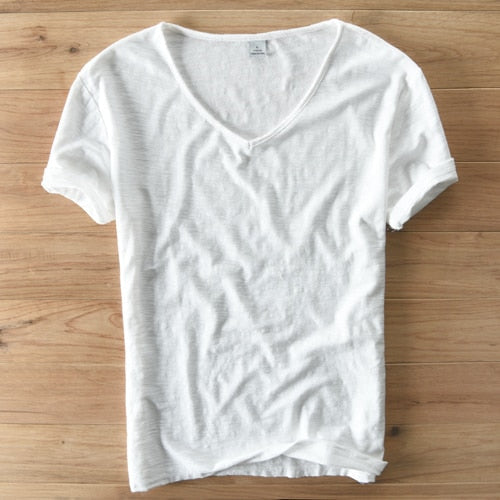 Leichtes Leinen V-Ausschnitt Shirt Herren – Atmungsaktiv & Sommerlich – Thilo 0