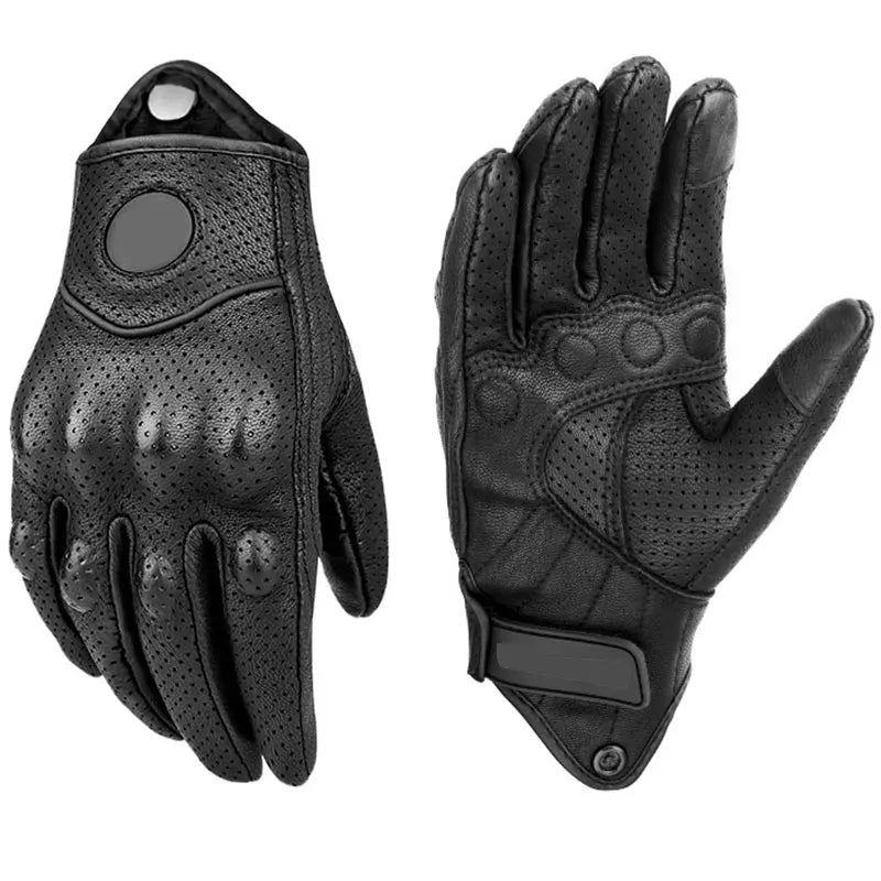 Leren Motorhandschoenen Heren en Dames - Zwart/Wit, 4 Seizoenen, Comfortabele Pasvorm 6