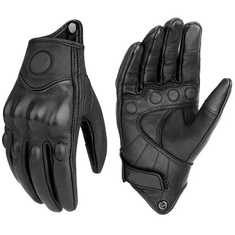 Leren Motorhandschoenen Heren en Dames - Zwart/Wit, 4 Seizoenen, Comfortabele Pasvorm 8