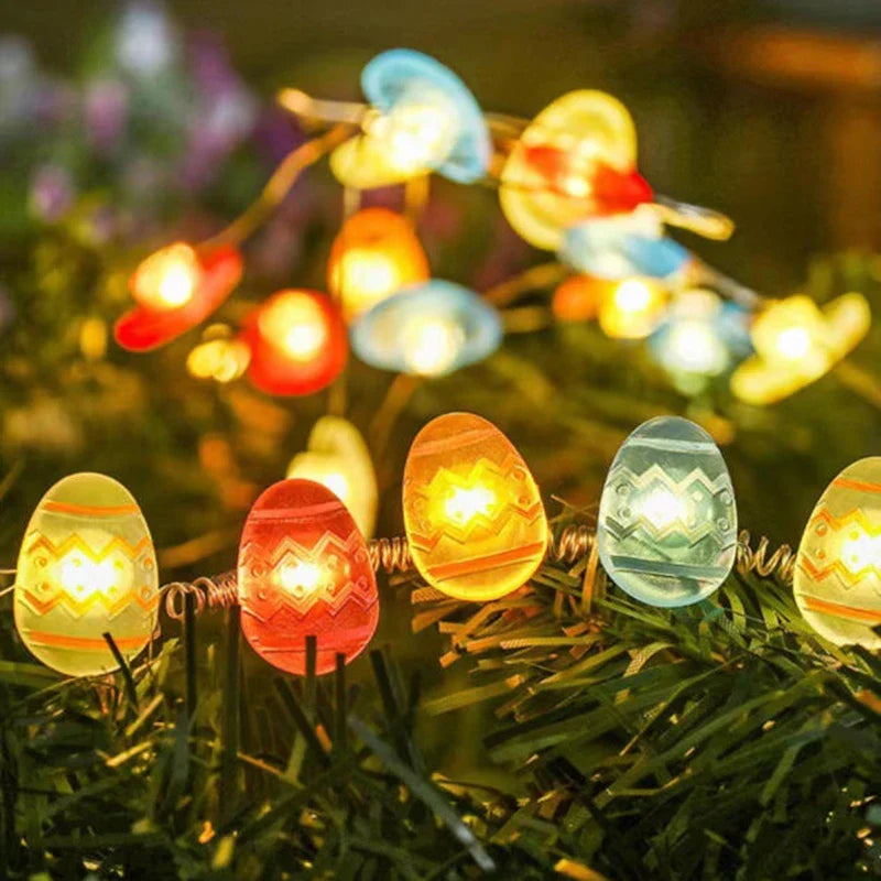 Lichtslinger Voor Buiten - 2 Meter Met 20 LED's, Konijn & Ei Decoratie 2