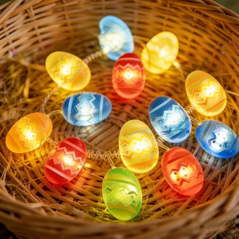 Lichtslinger Voor Buiten - 2 Meter Met 20 LED's, Konijn & Ei Decoratie 3