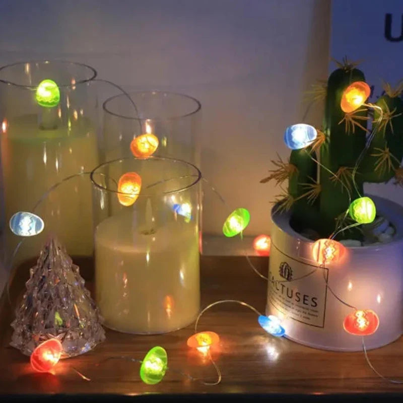 Lichtslinger Voor Buiten - 2 Meter Met 20 LED's, Konijn & Ei Decoratie 4