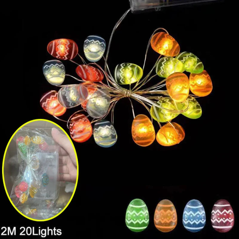Lichtslinger Voor Buiten - 2 Meter Met 20 LED's, Konijn & Ei Decoratie 7