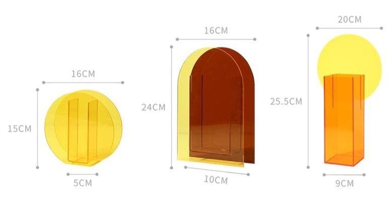 Acrilea – akrylvaske transparent, farverig og alsidig til dekoration og skrivebord