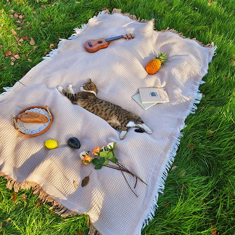 Linnen Picknickkleed voor Buitengebruik – Multifunctioneel Tafelkleed 150x200 cm 0