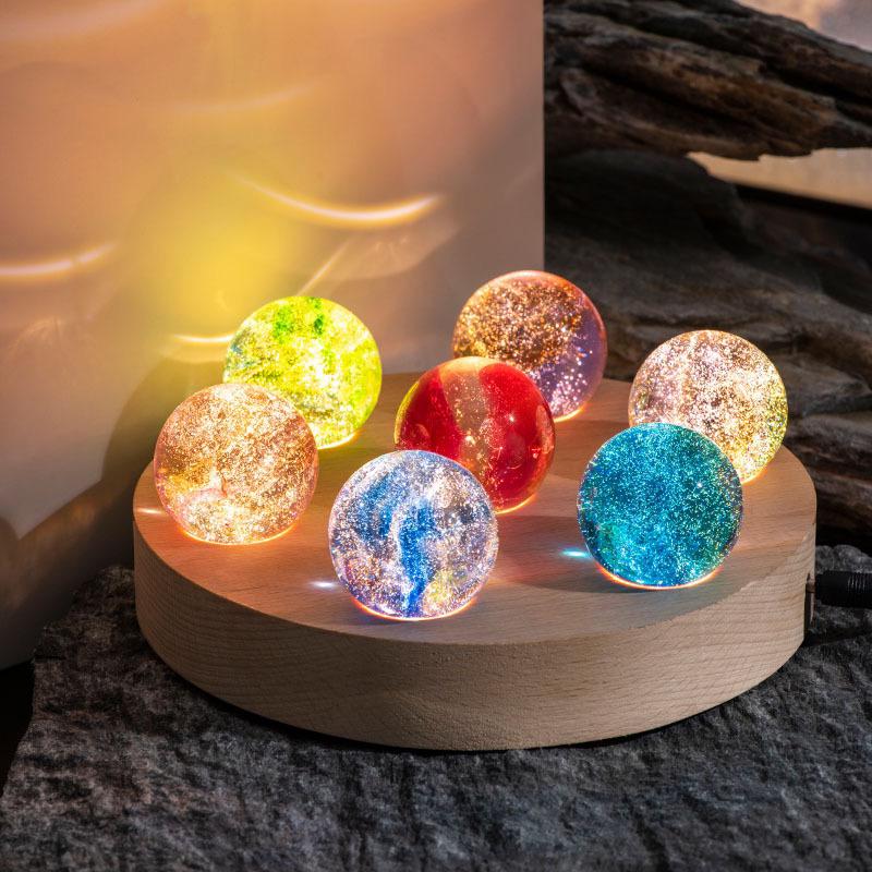 Luminous Crystal Galaxy Orbs 6