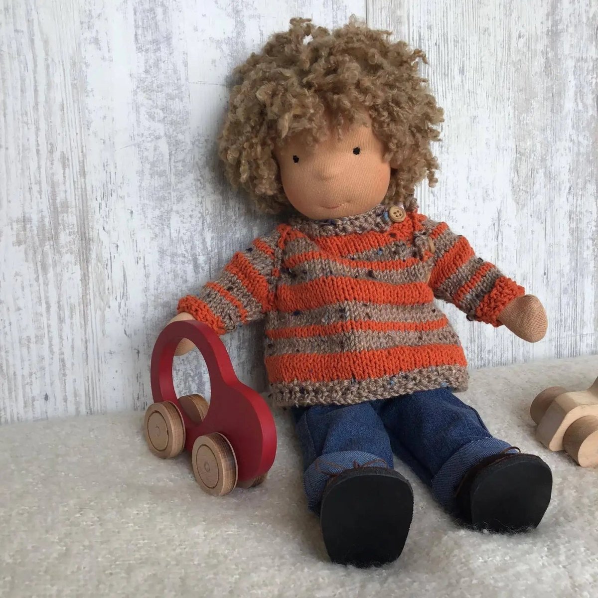 MELLOMINA – Handgefertigte Waldorfpuppe aus reiner Baumwolle, 30 cm groß, weicher Körper für Kinder 0
