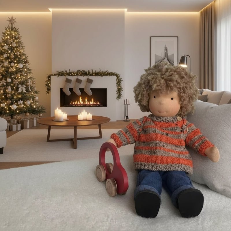 MELLOMINA – Handgefertigte Waldorfpuppe aus reiner Baumwolle, 30 cm groß, weicher Körper für Kinder 1