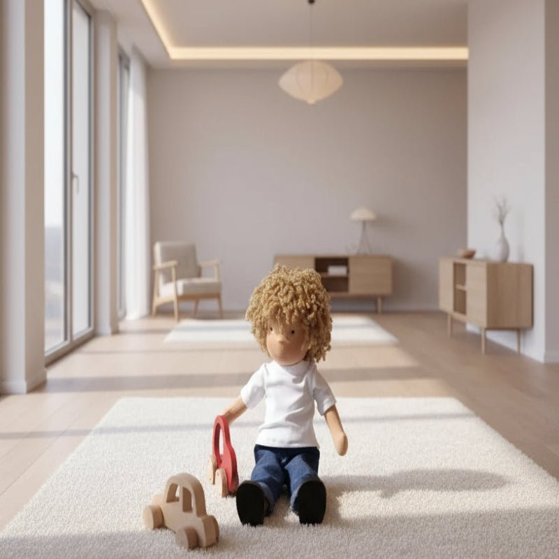 MELLOMINA – Handgefertigte Waldorfpuppe aus reiner Baumwolle, 30 cm groß, weicher Körper für Kinder 5