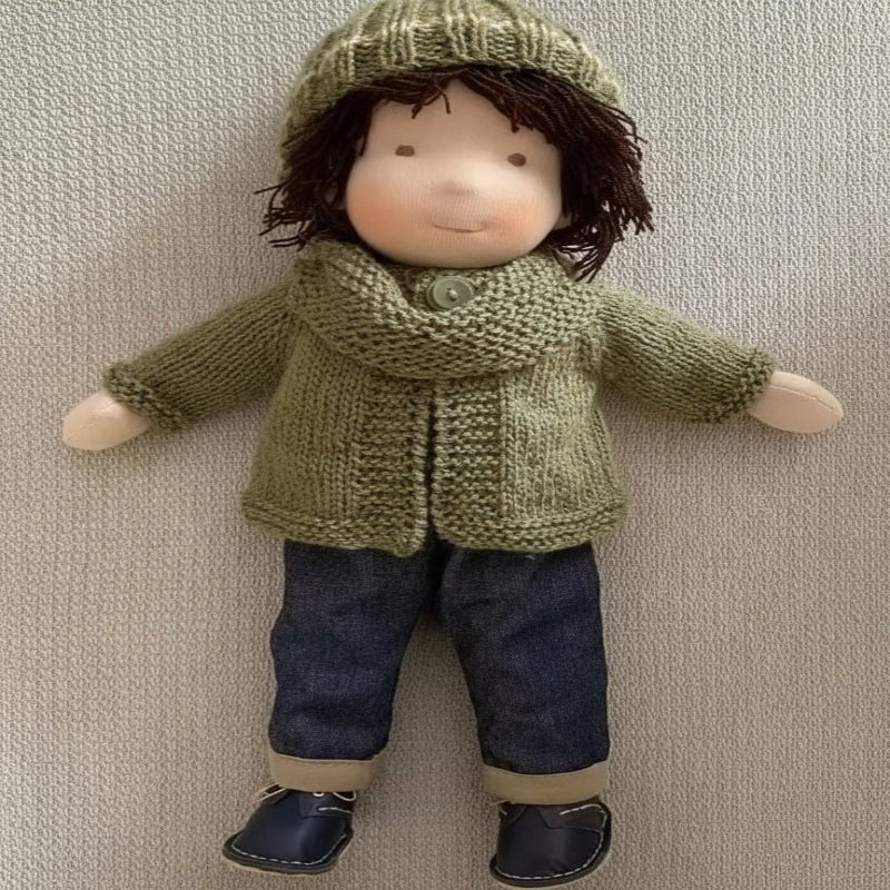 MELLOMINA – Handgefertigte Waldorfpuppe aus reiner Baumwolle, 30 cm groß, weicher Körper für Kinder 7