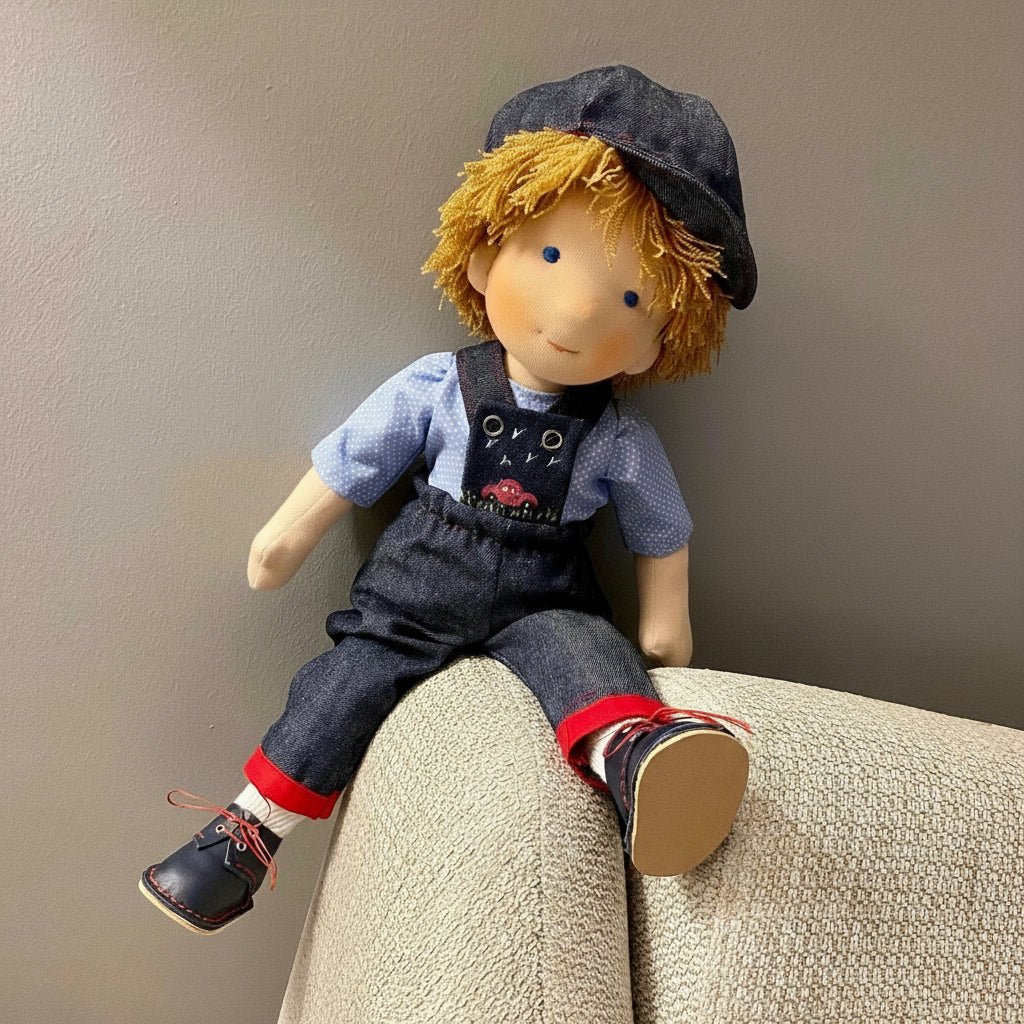 MELLOMINA – Handgefertigte Waldorfpuppe aus reiner Baumwolle, 30 cm groß, weicher Körper für Kinder 9
