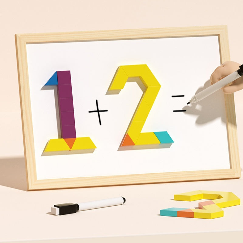 Magnetische Holzbausteine mit Musterkarten 3