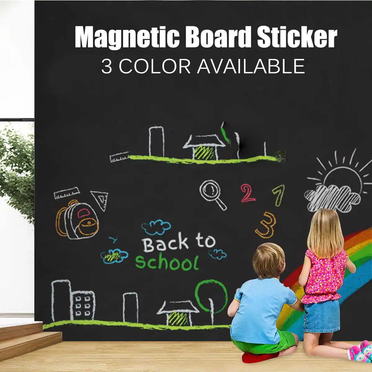 Magnetická nástěnná tabule pro děti 45x100 cm, odnímatelná a samolepicí