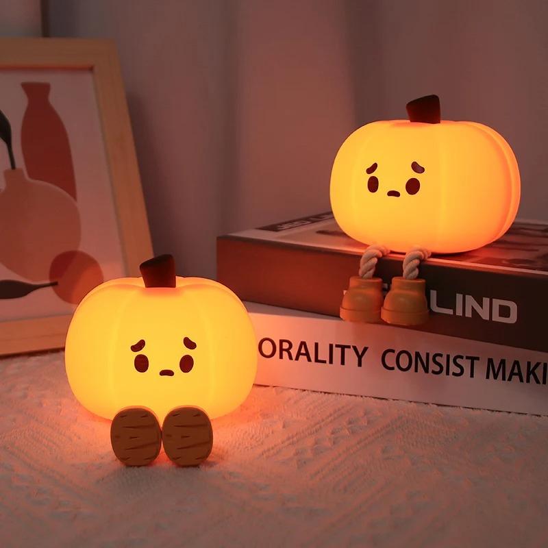 GlowBuddy – Lampe de nuit citrouille magie d'automne avec toucher et 3 niveaux de luminosité