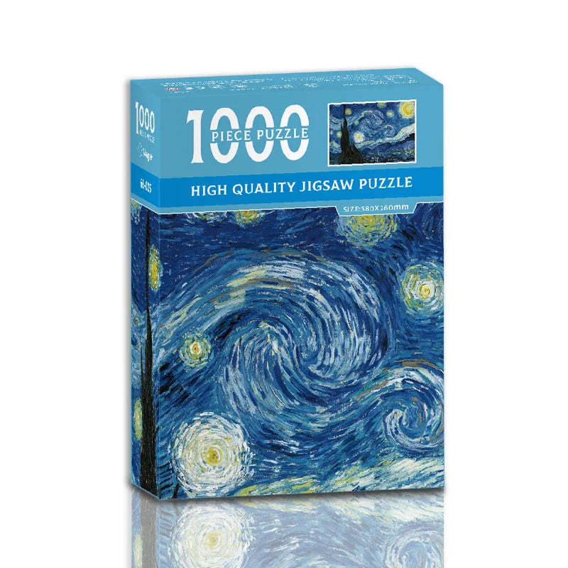 MaxRenard – Mini-puzzel 1000 stukjes Van Gogh De Sterrennacht 0