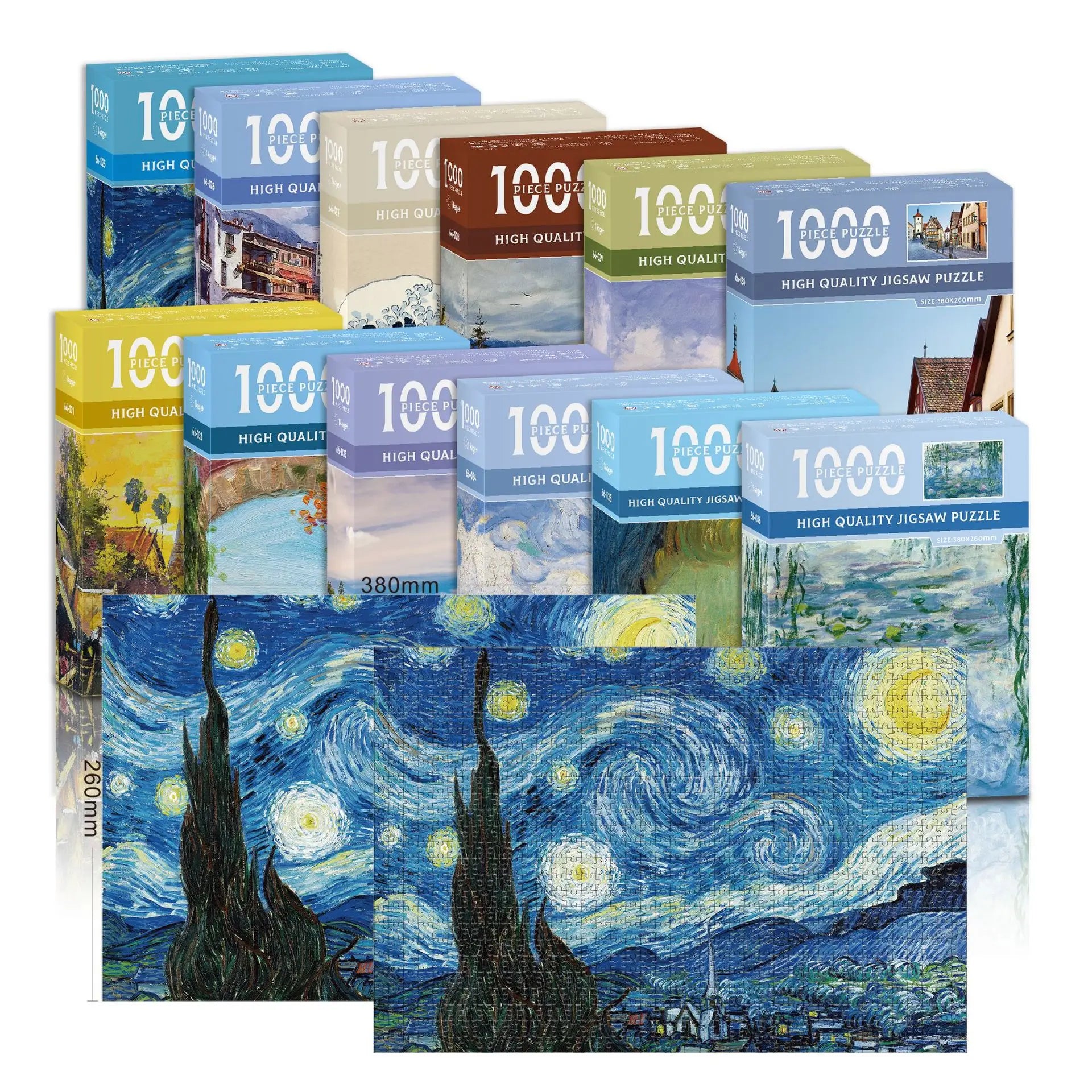 MaxRenard – Mini-puzzel 1000 stukjes Van Gogh De Sterrennacht 5