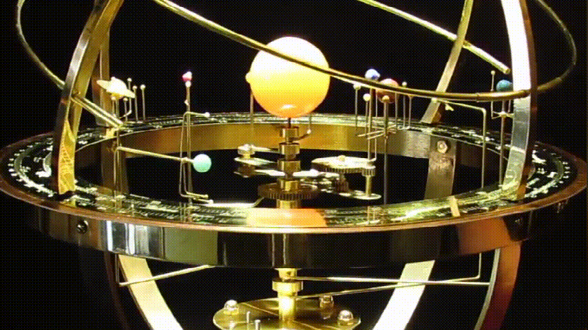 Orrery mit Halbedelstein-Planeten
