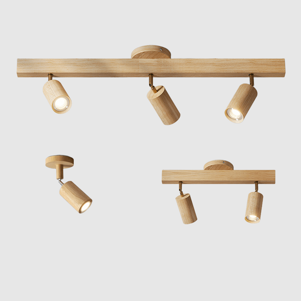 Minimalistische Houten Plafondlamp met Modulair Design 2