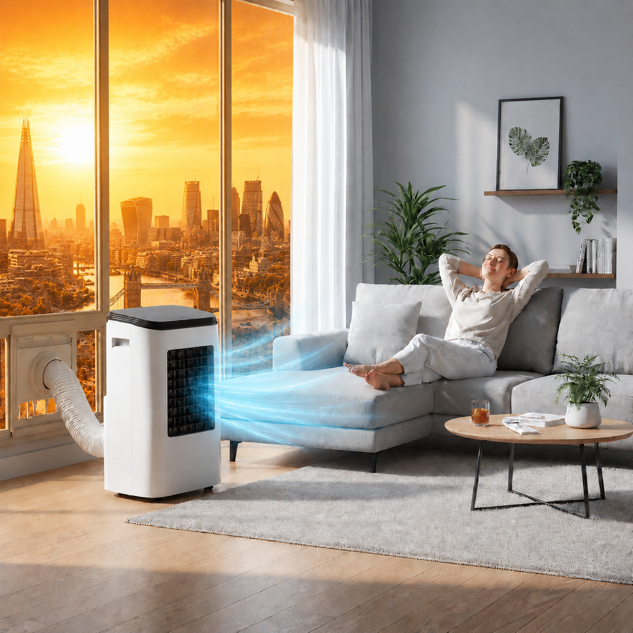 Mobile Klimaanlage 12000 BTU – 3-in-1 Kühlung, Belüftung, Entfeuchtung für Wohnung bis 51 m² 0