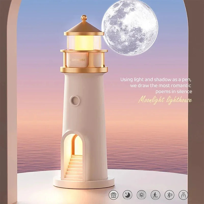 LunaTower – mesačný projektor maják stmievateľný so senzorom a Bluetooth