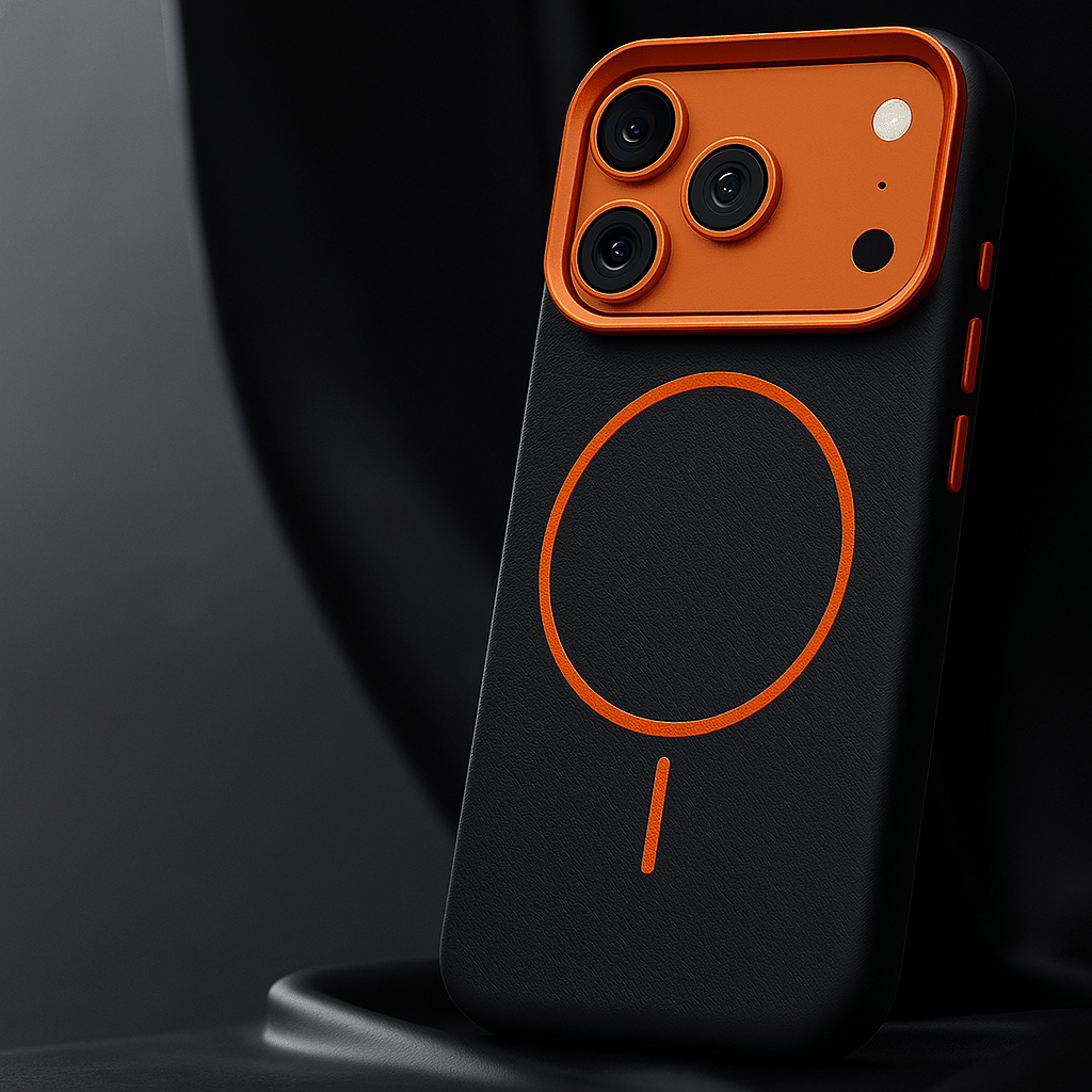 Montara leren iPhone-hoesje — Olifantenpatroon & MagSafe 1