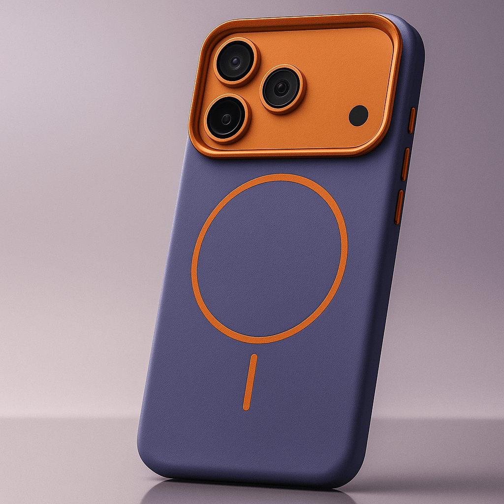 Montara leren iPhone-hoesje — Olifantenpatroon & MagSafe 5