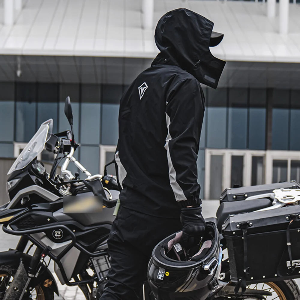 Motocyklový pršiplášťový overal pre mužov a ženy, 100% nepremokavý, ľahký a priedušný