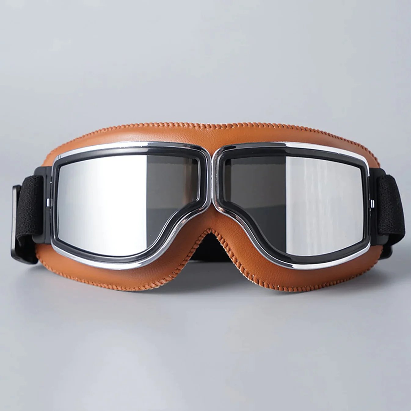 Motorradbrille mit UV-Schutz, stoßfester Polycarbonatlinse und verstellbarem Riemen für Motorradfahrer 10