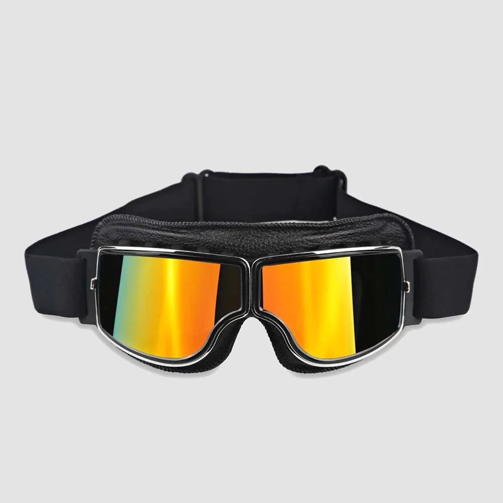 Motorradbrille mit UV-Schutz, stoßfester Polycarbonatlinse und verstellbarem Riemen für Motorradfahrer 6