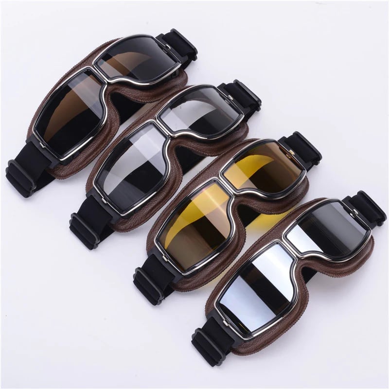 Motorradbrille mit UV-Schutz, stoßfester Polycarbonatlinse und verstellbarem Riemen für Motorradfahrer 7
