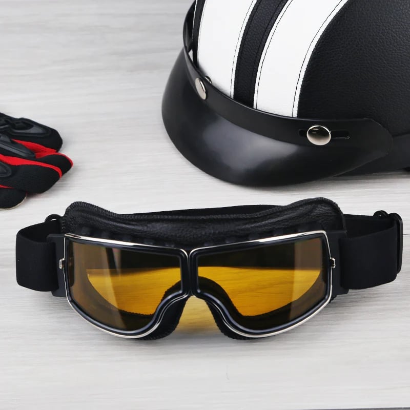 Motorradbrille mit UV-Schutz, stoßfester Polycarbonatlinse und verstellbarem Riemen für Motorradfahrer 8