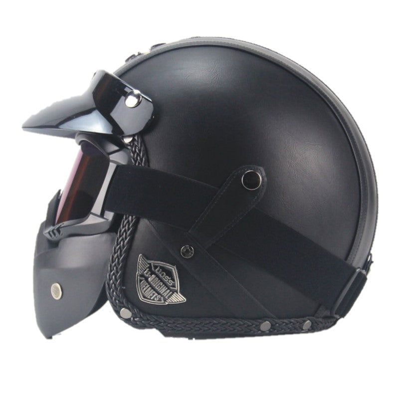 Motorradhelm – Retro-Design mit Visier, verstellbarem Kinnriemen und bequemer Passform 1