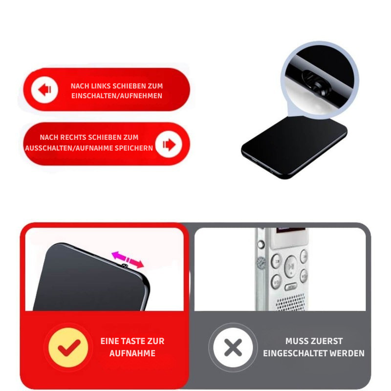 Audivox Mini-Recorder 64 GB – 376 hod. nahrávání & USB přenos