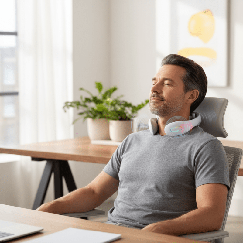 NECKVIBE – Intelligentes Nacken-Vibrations- und Wärmegerät für tiefe Entspannung 1